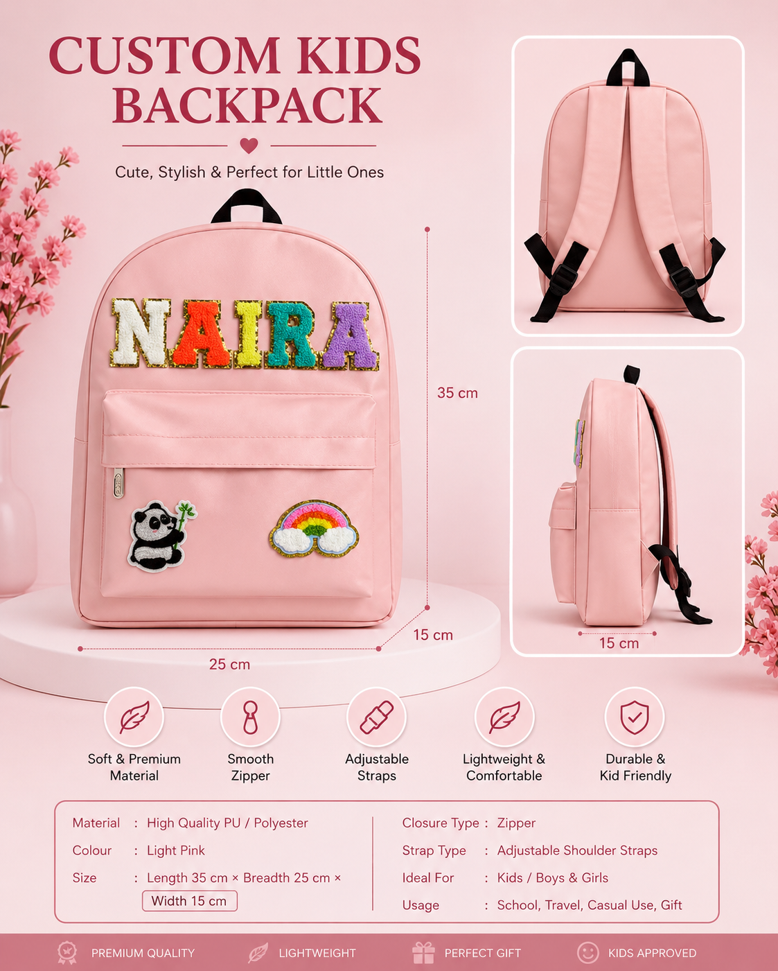 Personalized Kids Backpack – Cute, Stylish & Perfect for Little Ones 🎒✨